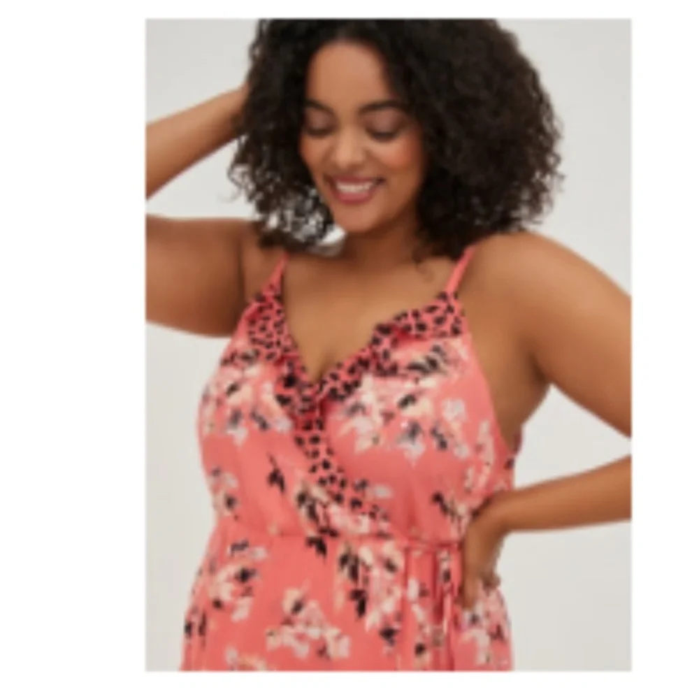 ❌SOLD❌Torrid Floral Ruffle Tank Top - Picture 1 of 5